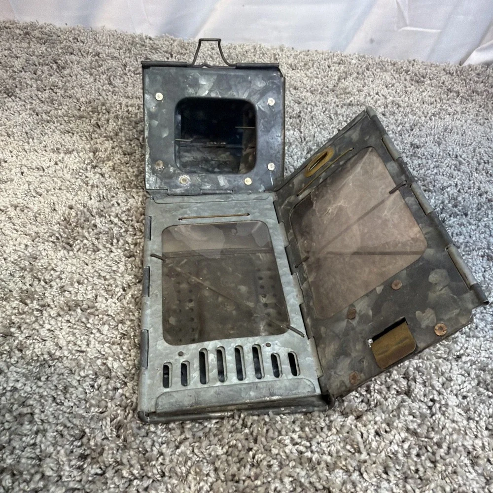 Stonebridge Folding Candle Holder Lantern Mica Window Camping Mica Window Pat'd